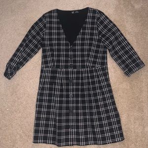 Zara black and white tweed dress